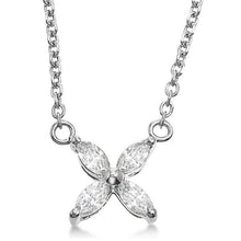 2 Carats Marquise Cut Diamond Genuine Flower Style Pendant 14K White Gold