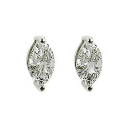 2 Carats Marquise Cut Natural Diamond Stud Earring Solid White Gold