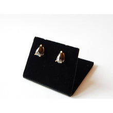 2 Carats Natural Black Diamonds Stud Earrings Pear Yellow Gold 14K Finish