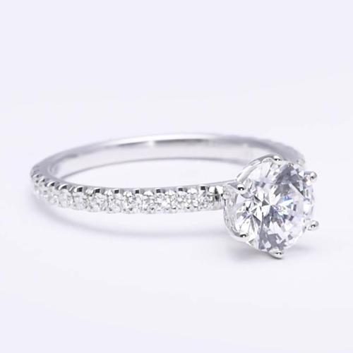 2 Carats Natural Diamond Engagement Solitaire With Accents