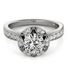 2 Carats Natural Diamond Halo Engagement Ring White Gold 14K