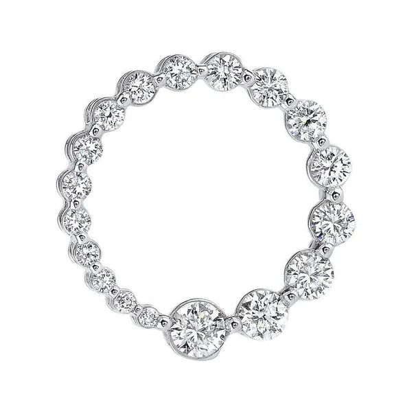 2 Carats Natural Diamonds Circle Pendant White Gold 14K