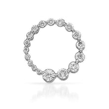 2 Carats Natural Diamonds Circle Pendant White Gold 14K