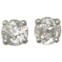 2 Carats Old Miner Cut Natural Diamond Women Stud Earring White Gold 14K