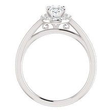 2 Carats Oval Cut Diamond Engagement Ring 14K White Gold