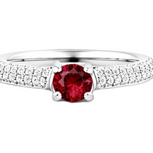 natural round ruby 2ct ring front view