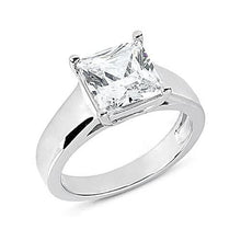 2 Carats Princess Real Diamond Solitaire Engagement Ring New