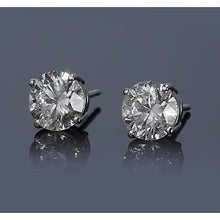 2 Carats Prong Round Diamond Stud Earrings