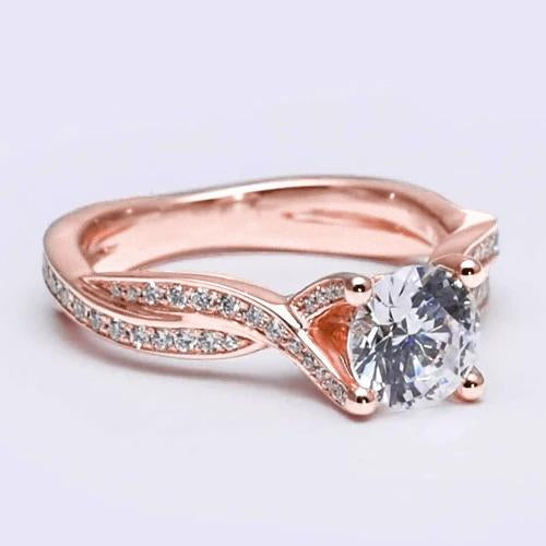 2 Carats Real Diamond Engagement Ring With Accents