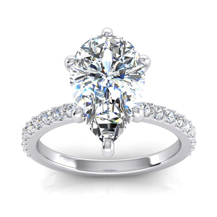 2 Carats Real Natural Earth Mined Diamond Ring Women White Gold 14K Solitaire With Accent