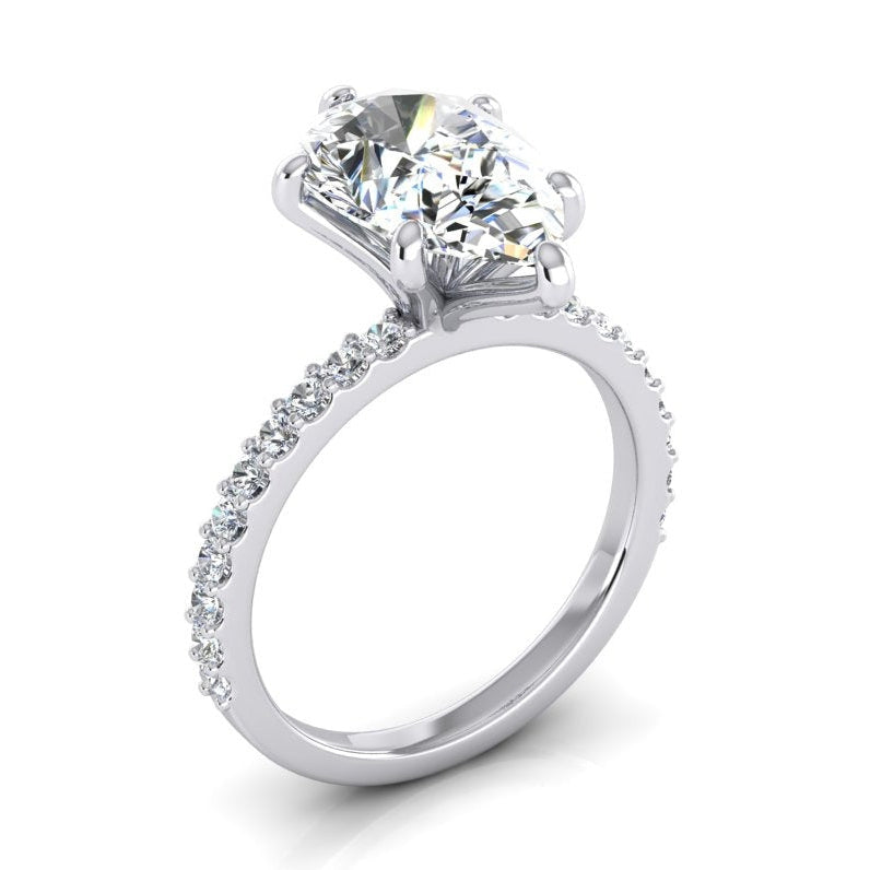 2 Carats Real Natural Earth Mined Diamond Ring Women White Gold 14K Solitaire With Accent