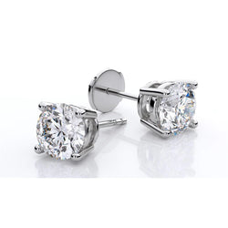 2 Carats Real Diamond Stud Earring White Gold 14K