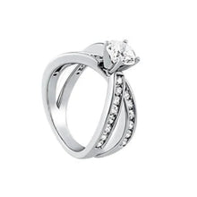 2 Carats Real Diamond White Gold Solitaire With Accents Engagement Ring