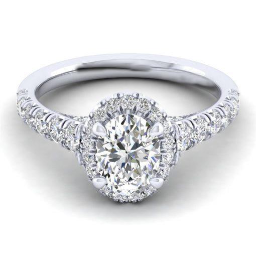 2 Carats Real Diamonds Wedding Halo Ring Gold White