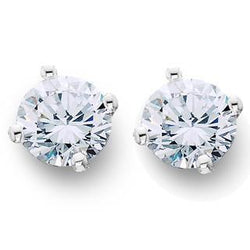 2 Carats Real Round Cut Diamond Stud Women Earring Jewelry