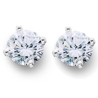 2 Carats Real Round Cut Diamond Stud Women Earring Jewelry