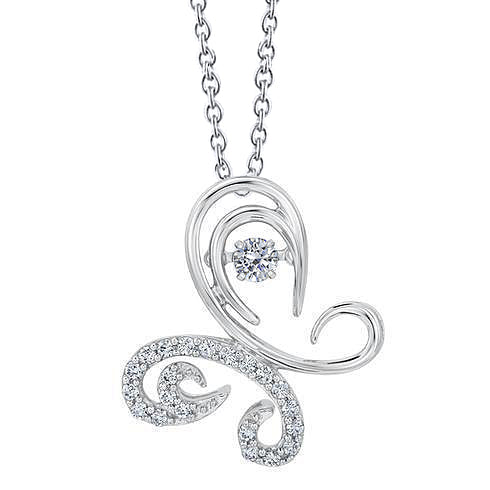 2 Carats Real Round Diamond Butterfly Pendant Sparkling Gold Fine Jewelry