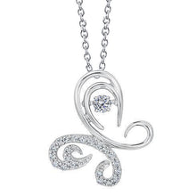 2 Carats Real Round Diamond Butterfly Pendant Sparkling Gold Fine Jewelry