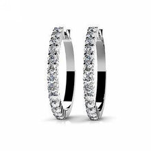 2 Carats Real Round Diamond Hoop Ladies Earring 14K White Gold