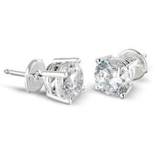 2 Carats Real Round Diamond Studs Earring Ladies Jewelry White Gold