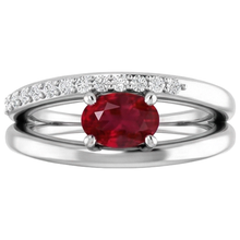 2 Carats Red Ruby With Natural Earth Mined Diamonds Ring White Gold 14K