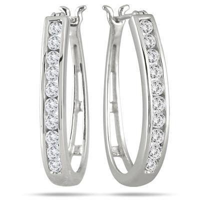 2 Carats Round Brilliant Cut Natural Earth Mined Diamond Women Hoop Earring