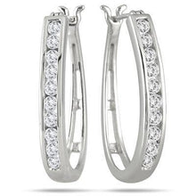 2 Carats Round Brilliant Cut Natural Earth Mined Diamond Women Hoop Earring