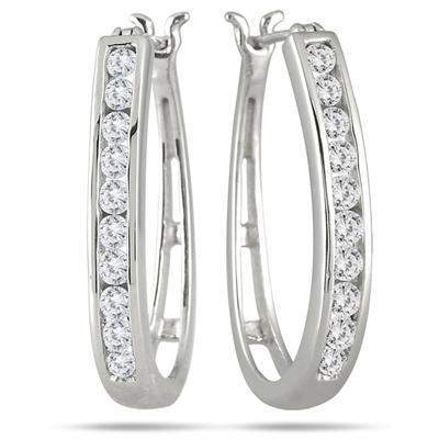 2 Carats Round Brilliant Cut Diamond Women Hoop Earring