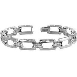 2 Carats Round Cut Men Genuine Diamond Bracelet White Gold 14K