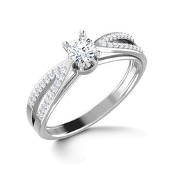 2 Carats Round Cut Real Natural Earth Mined Diamond Engagement Ring White Gold 14K New