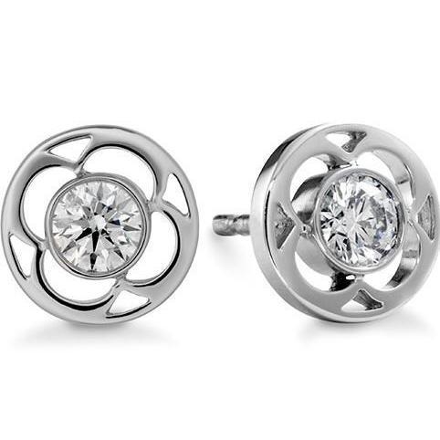 2 Carats Round Cut Women Stud Earrings Real Diamonds