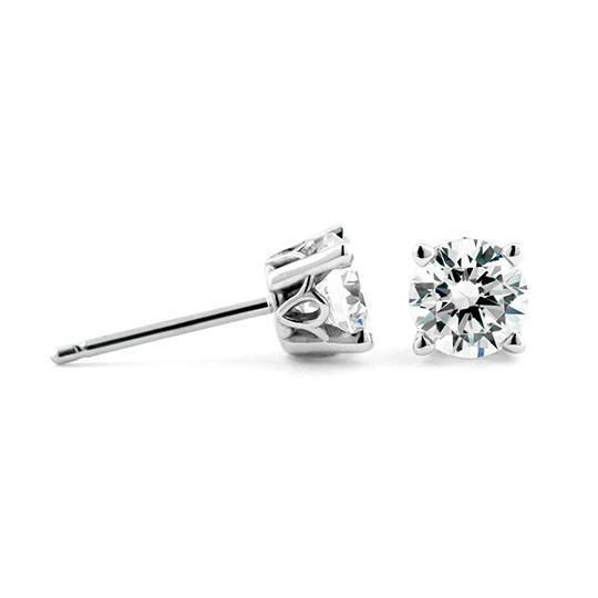 2 Carats Round D Vvs1 Diamond Women Stud Genuine Diamond Earrings 14K