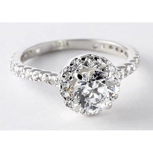 2 Carats Round Diamond Halo Natural Setting Engagement Ring Jewelry