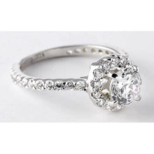 2 Carats Round Diamond Halo Natural Setting Engagement Ring Jewelry