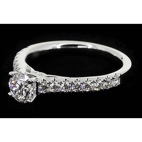 2 Carats Round Genuine Diamond Ring With Accents