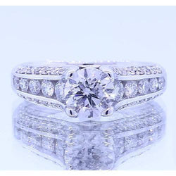 2 Carats Round Genuine Diamond Engagement Ring With Accents New