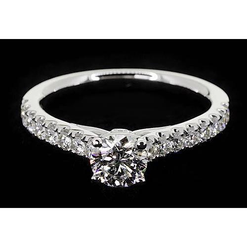 2 Carats Round Genuine Diamond Engagement Ring With Accents