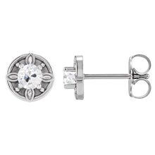 2 Carats Round Genuine Diamond Stud Earrings Old Miner Push Backs Gold Jewelry