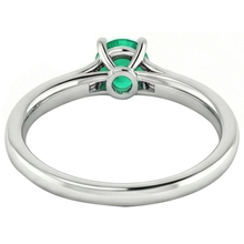 2 Carats Round Green Emerald Natural Earth Mined Diamond Ring White Gold 14K