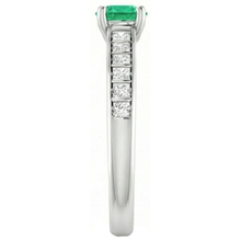 2 Carats Round Green Emerald Natural Earth Mined Diamond Ring White Gold 14K