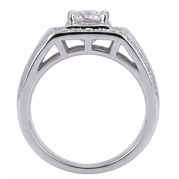 2 Carats Round Natural Earth Mined Diamond Men's Anniversary Ring White Gold 14K Jewellery