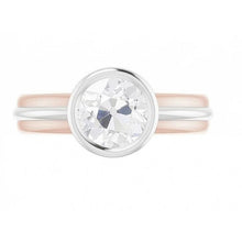 2 Carats Solitaire Old Miner Natural Earth Mined Diamond Ring Bezel Set Two Tone Gold