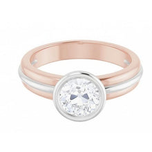 2 Carats Solitaire Old Miner Natural Earth Mined Diamond Ring Bezel Set Two Tone Gold