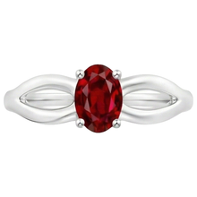 2 Carats Solitaire Prong Set Ruby Wedding Ring White Gold 14K