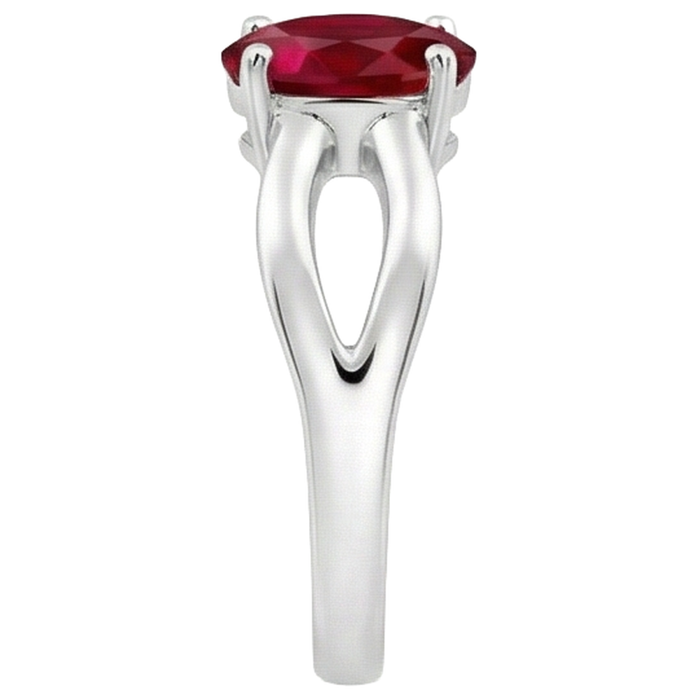 2 Carats Solitaire Prong Set Ruby Wedding Ring White Gold 14K