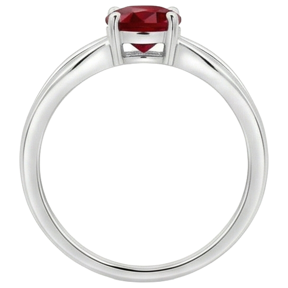 2 Carats Solitaire Prong Set Ruby Wedding Ring White Gold 14K
