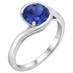 2 Carats Solitaire Ring Ceylon Sapphire Tension Style Gold Jewellery