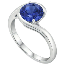 2 Carats Solitaire Ring Ceylon Sapphire Tension Style Gold Jewellery