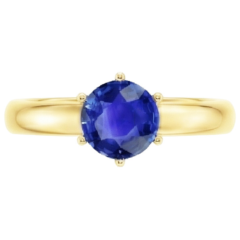 2 Carats Solitaire Ring Genuine Yellow Gold Sri Lankan Sapphire