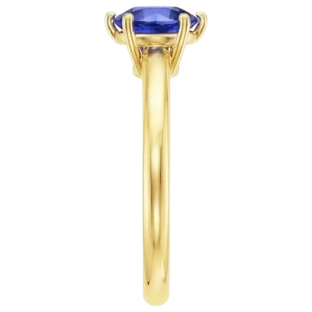 2 Carats Solitaire Ring Genuine Yellow Gold Sri Lankan Sapphire